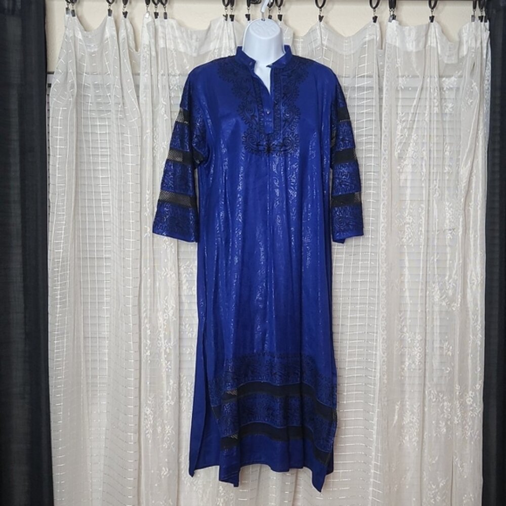 Boho Embroidered Swim Cover Up Kaftan Beach Caftan House Dress One Size